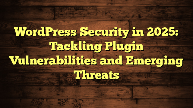 WordPress Security in 2025: Tackling Plugin Vulnerabilities and Emerging Threats